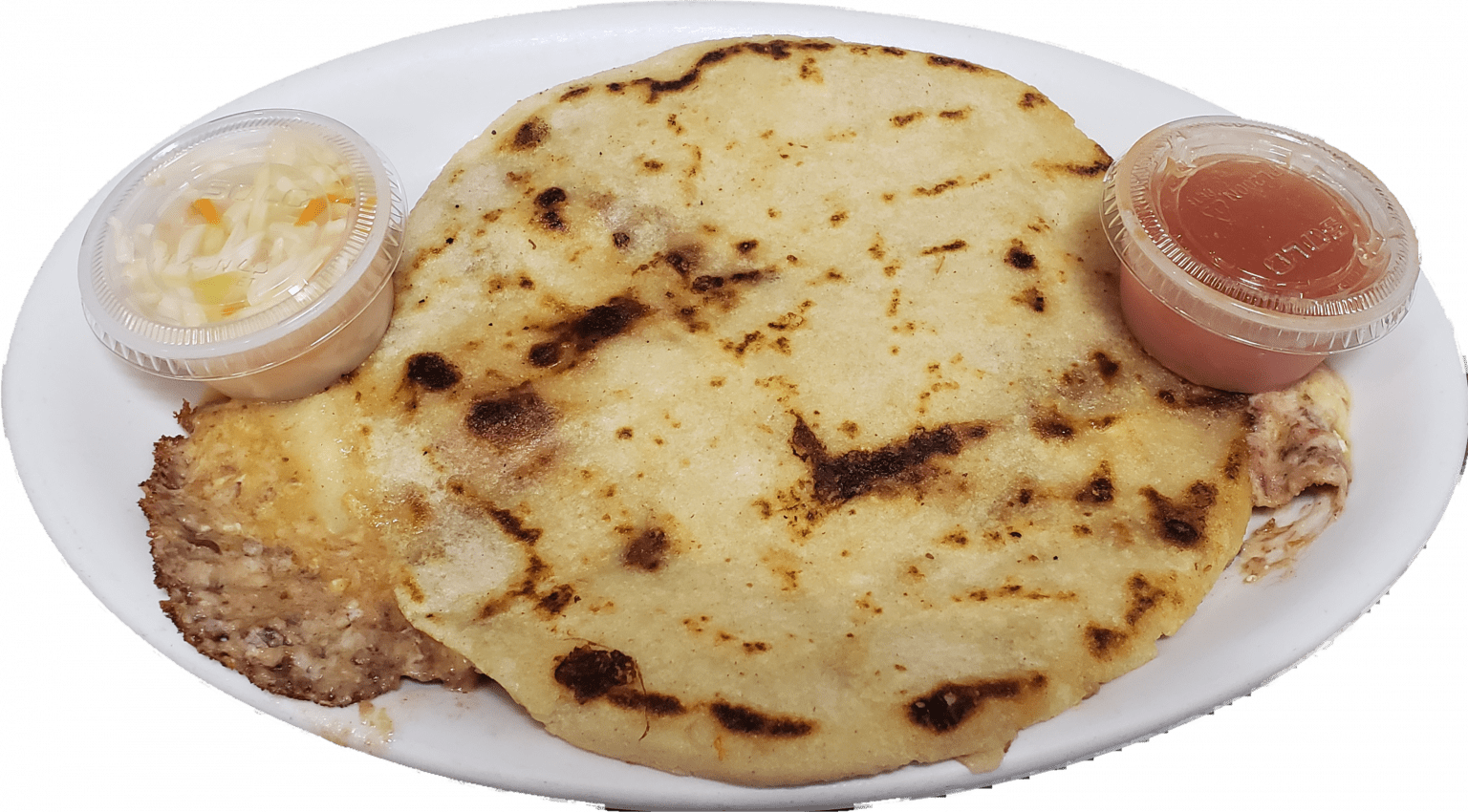 PUPUSA ESPECIAL (Queso, Chicharron y Frijol) Harina de maiz 4.75